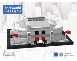 Bricksworld BOC-ARC-ARE Johan Cruijff ArenA Amsterdam het Ajax Stadion. Samengesteld uit ongemodificeerde originele nieuwe LEGO® onderdelen.