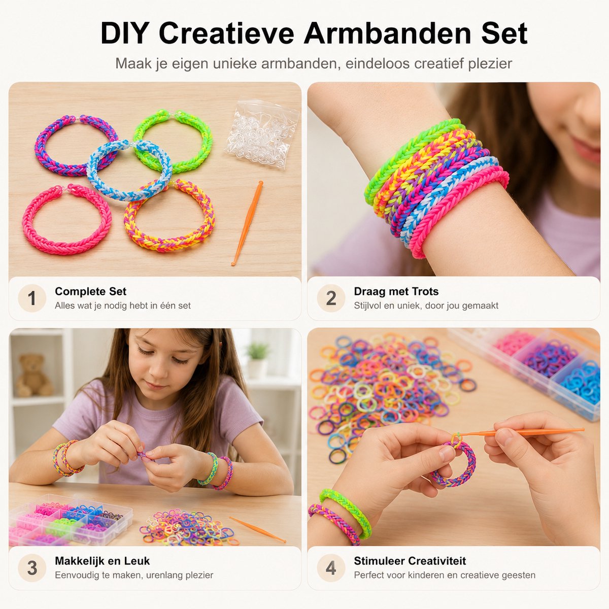 BOTC Loombandjes Starterspakket - 32 Kleuren - 2750-Delig - Loomelastiekjes - Loomen - Loom Pakket — cadeau in Spellen & Speelgoed - foto 5