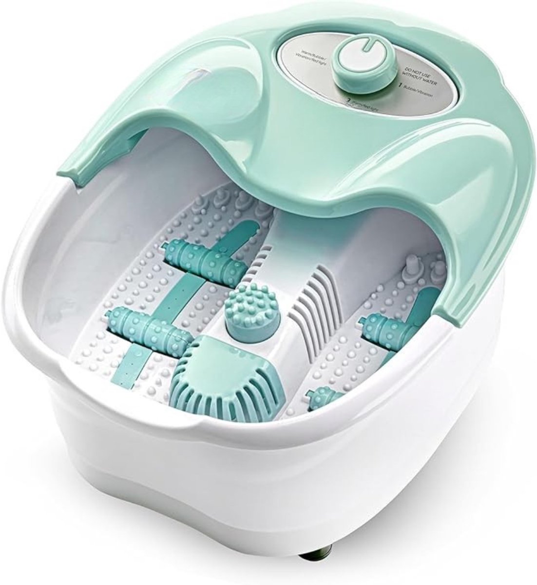 RWB® Voetenbad Met Massage - Voetenbad - Voetenbad Met Massage Electrisch - Wit/Turquoise - 41cm x 34cm x 21cm