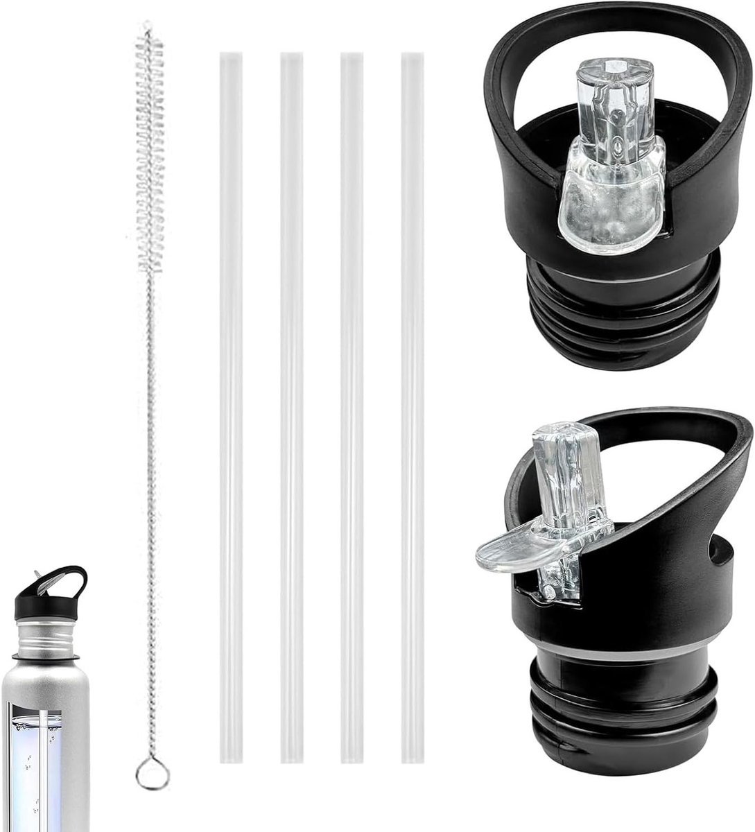 Set van 2 Vervangende Deksels voor Waterflessen met een Diameter van 45 mm, Ideaal voor Sportflessen en Drinkflessen, Duurzaam en Lekvrij Deksels voor Waterflessen
