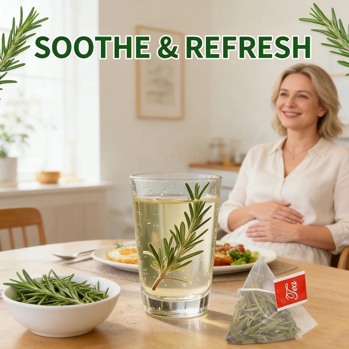 Premium Rozemarijn Thee – 30 Individuele Portiezakjes – 100% Natuurlijk & Puur