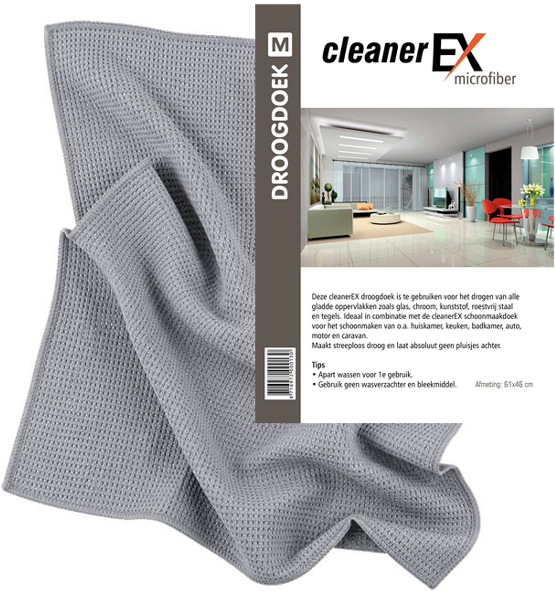 cleanerEX Droogdoek M 61x46 cm Grijs