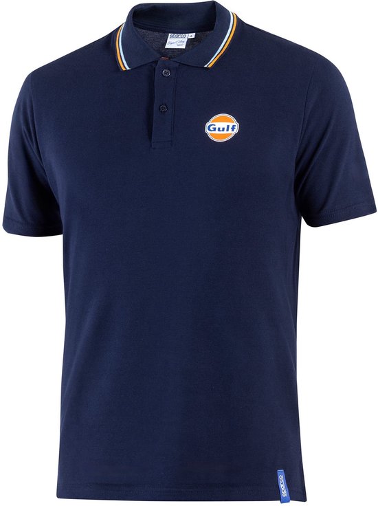 Sparco Gulf Gulf Piqué Poloshirt - Wit/Marineblauw/Lichtblauw van Sparco — afbeelding 2