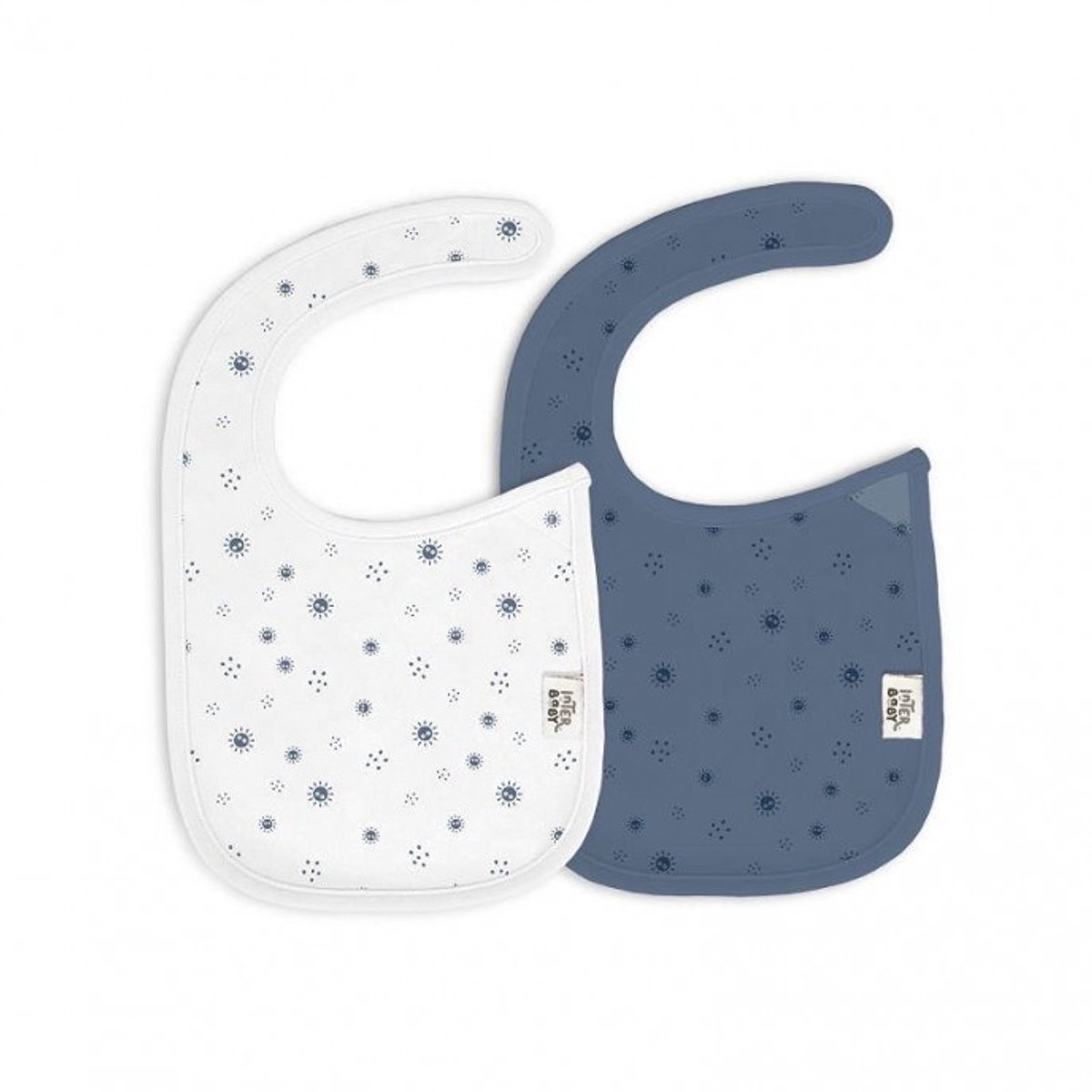 Interbaby slabbetjes sun stars blauw 2 stuks