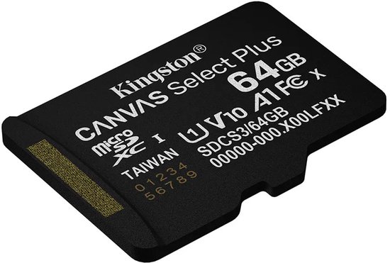 Kingston Technology 64GB microSDXC Canvas Select Plus Gen3 100MB/s A1 kaart + adapter van Kingston — afbeelding 4
