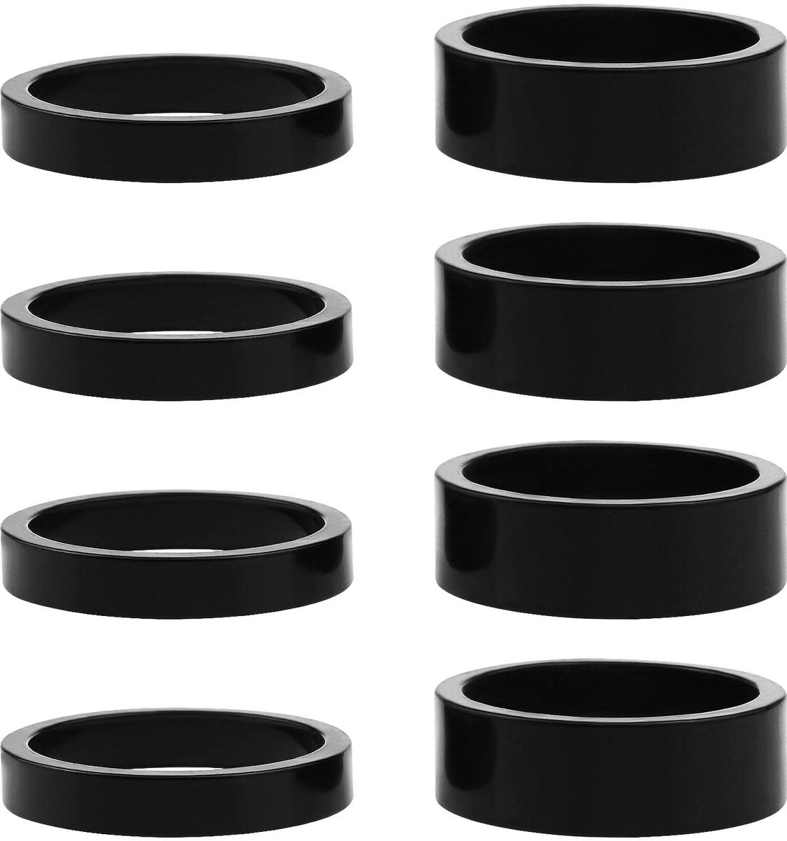 Dailygoody - Hoofd Stem Spacer - Aluminium Hoofd Tube Spacer - Zwart - Vervangingsset voor Fietsaccessoires - Geschikt voor MTB en BMX