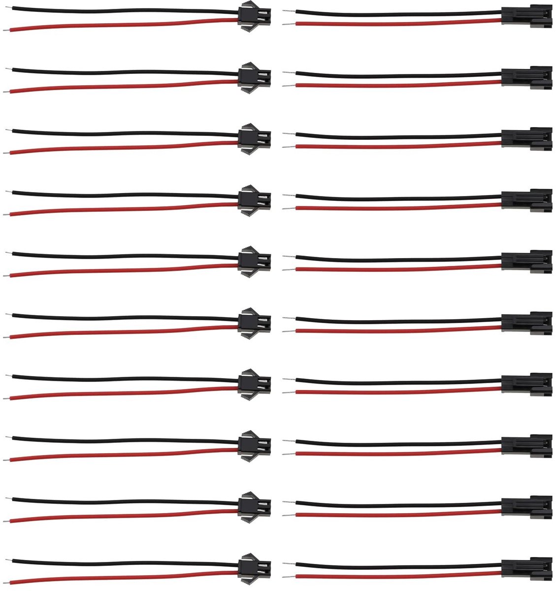 Allecto - SM-2Pin Connector Set - 10 Pairs Draadverbinding - 10 CM Lengte - Mannelijke en Vrouwelijke Stekkers - Ideaal voor RC Modellen en LED Strips