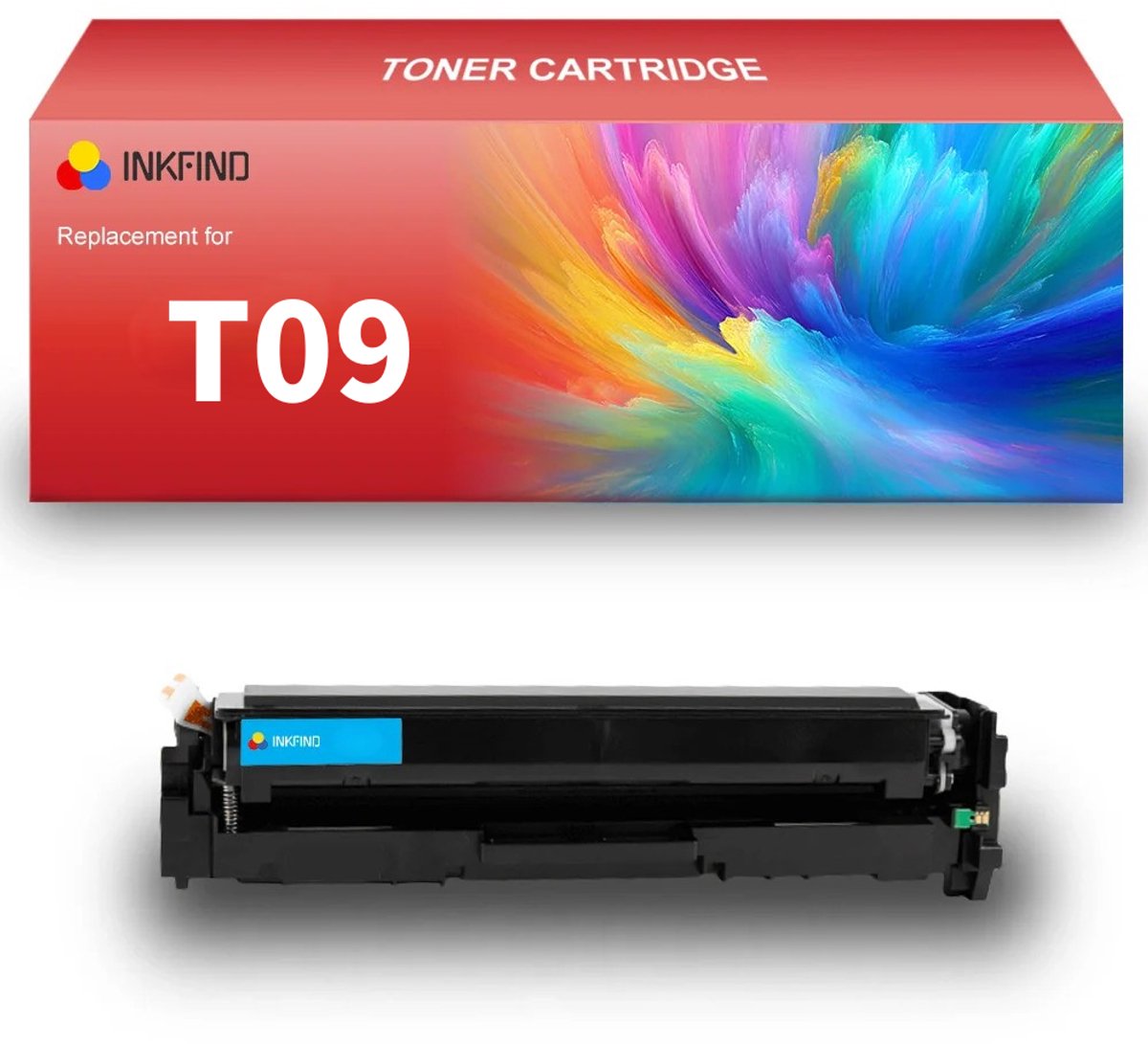 INKFIND T09 Cyaan tonercartridge compatibel met CanonT09 T09 Cyaan geschikt voor Canon i-SENSYS X C1127iF,C1127P - 1-pack Cyaan