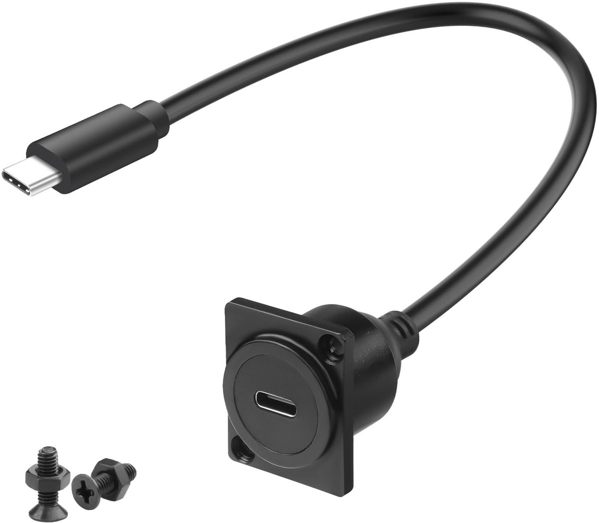 QIANRENON PD60W USB C Panel Mount - Snellader & Dataoverdracht - 30cm Korte Kabel