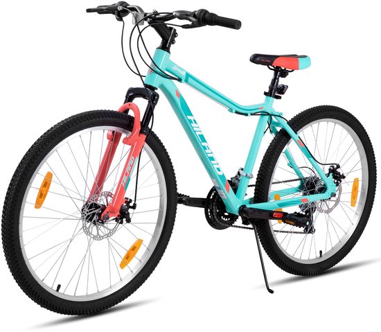 HILAND Mountainbike Dames - 26 Inch - 18 Versnellingen - Lichtgewicht Aluminium Frame - Verende Voorvork - Dubbele Schijfremmen van Hiland — afbeelding 2