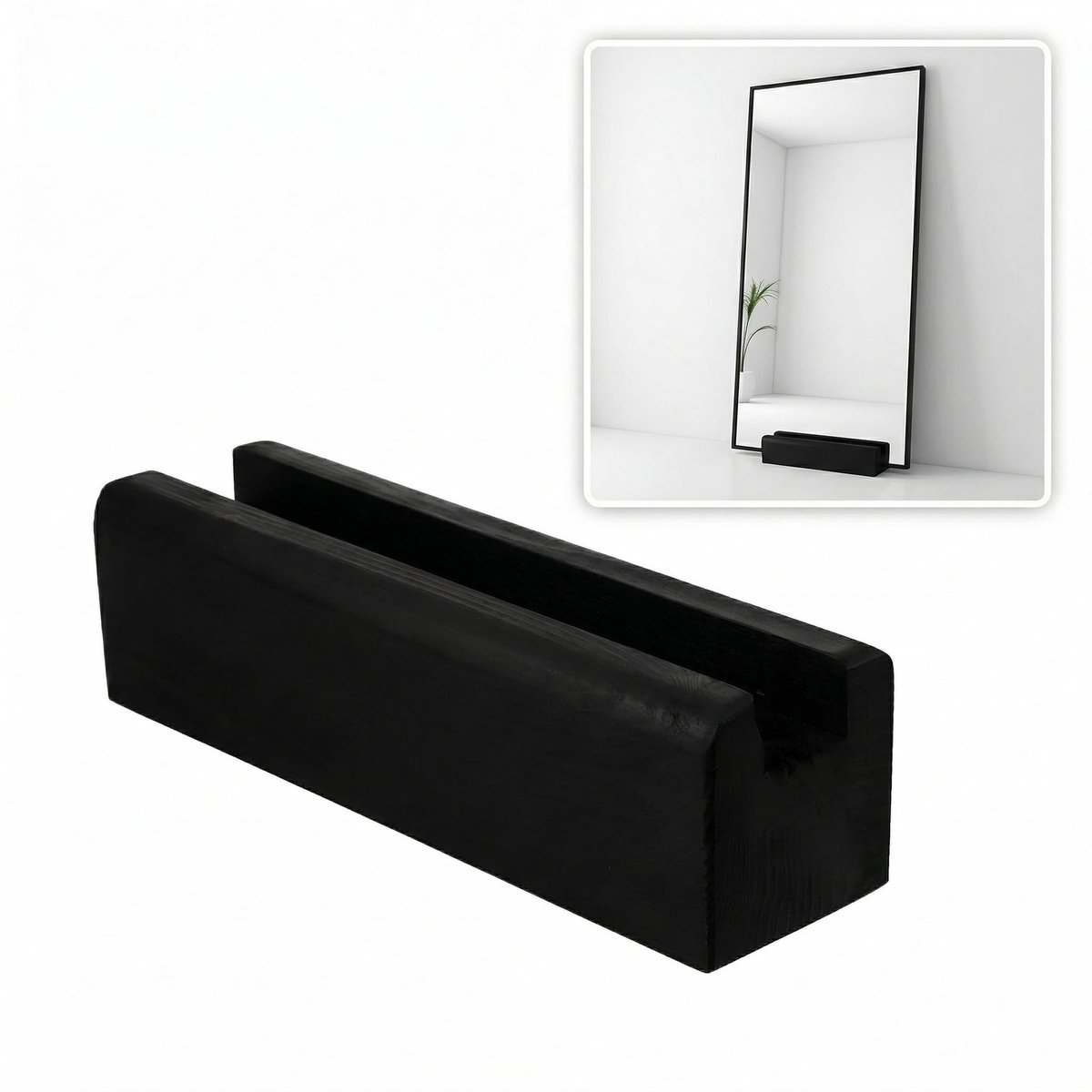 Dailygoody - Spiegelvoet - Kunstwerk-display - Antislip houder - Zwart - Fotolijst standaa