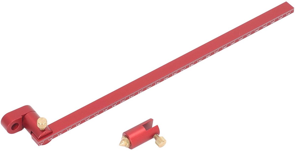 Dailygoody - Verstelbare Houtbewerkings Cirkelregel 300mm - Aluminium Tekenliniaal voor Nauwkeurige Metingen - Precisie - Houtbewerking - Meetinstrume...