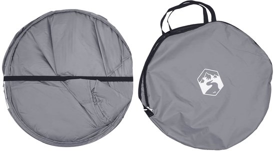 vidaXL - Pop-up - Toilet - Tent - met - Hangtouw - 97 - x - 126 - cm - Grijs - en - Oranje van Vidaxl — afbeelding 3