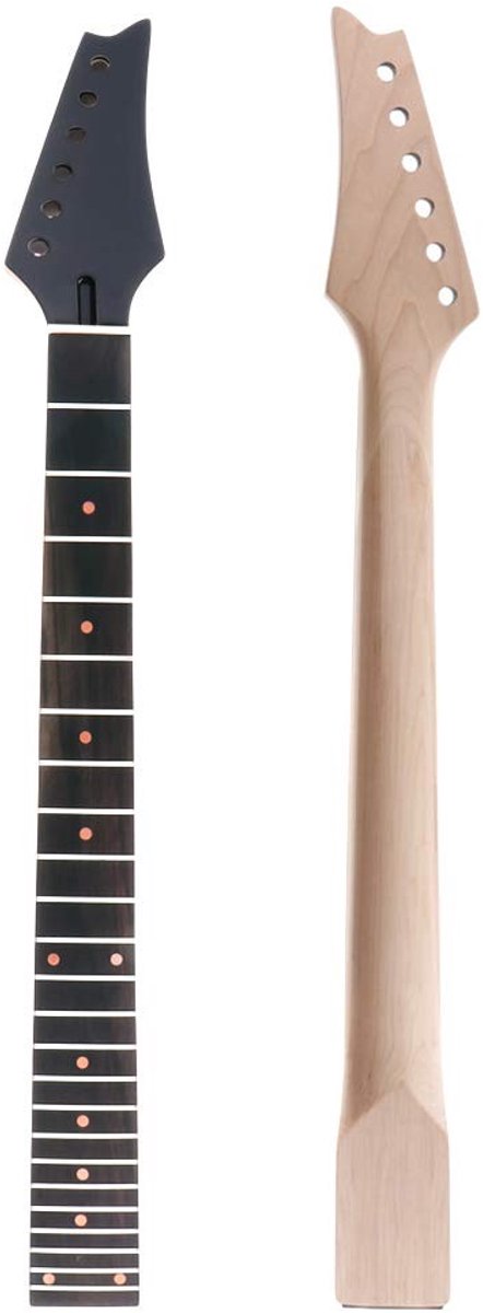 Dailygoody - Elektrische Gitaar Hals - Onderdelen - Natuur en Zwart - Vervangingshals - 24 Fret - Geschikt voor Rechtshandige Gitaar