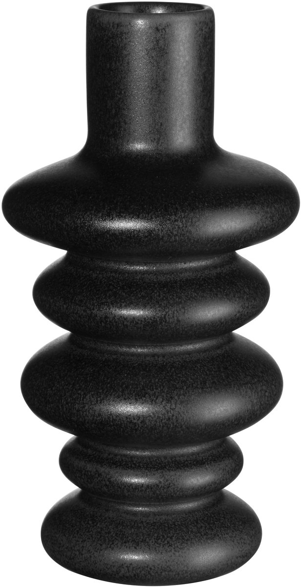 ASA Selection Como vaas, tafelvaas, decoratieve vaas, bloemenvaas, aardewerk, Black Iron, H 19 cm, 83092174 zwart