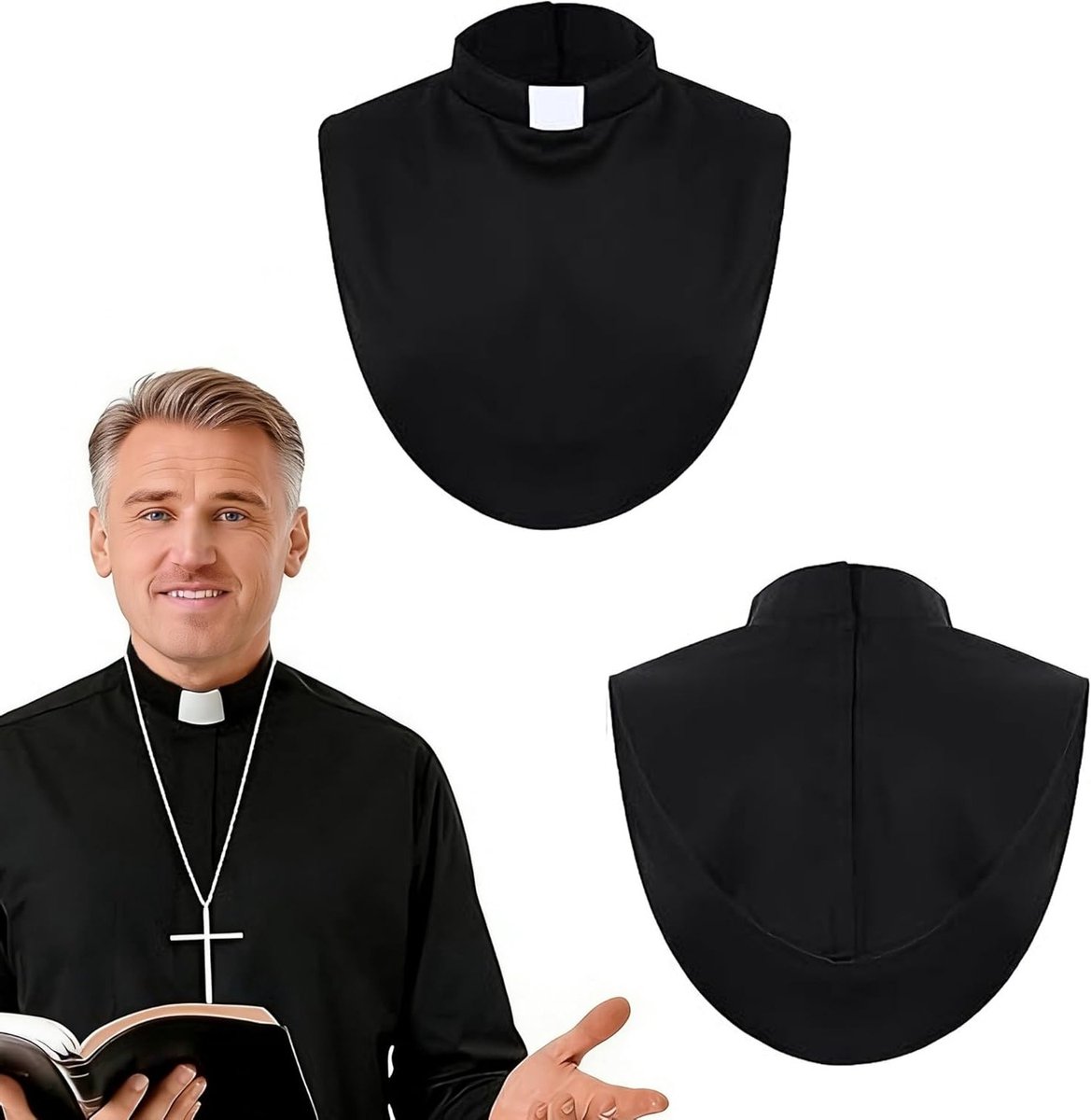 Klerus shirt met kraag voor mannen en vrouwen, kostuumaccessoires voor pastores, geestelijken en predikers in de kerk