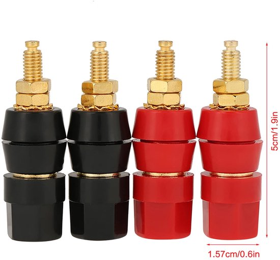 MTTProducts - Speaker Binding Post - Banana Plug Adapter - Eenvoudig te installeren - Zwart Rood - Maximale signaaloverdracht - Geschikt voor versterke... van mttproducts — afbeelding 5