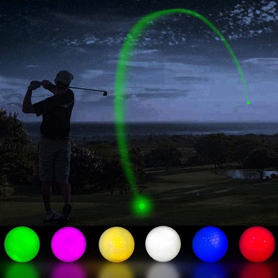 Dailygoody - Gloeiende Golfballen - Lichtgevende Bal - Perfect voor Avondspellen - 2-laags Ontwerp - Synthetisch Rubber - Geschikt voor Golfspelers - .. — afbeelding 2