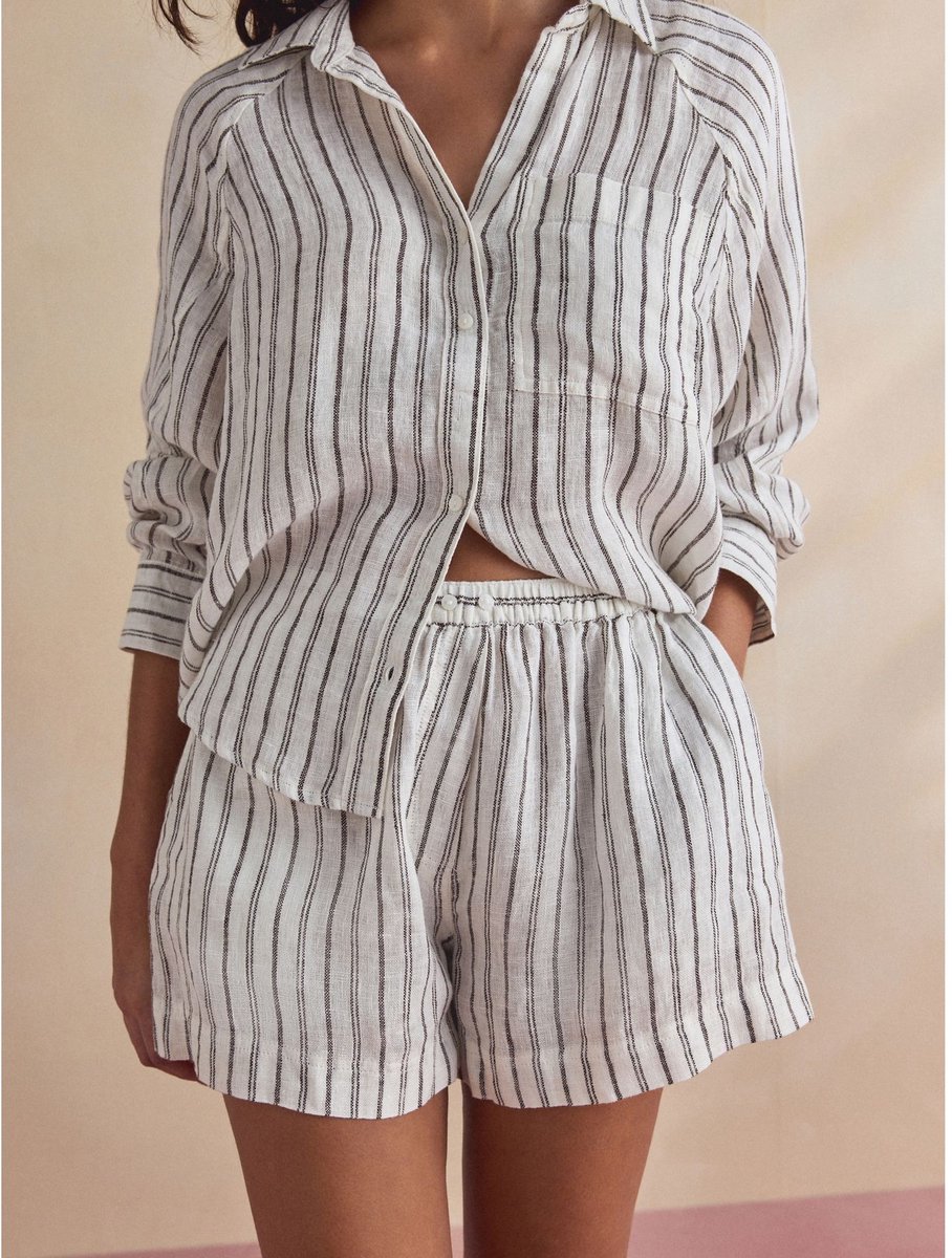 Next - Dames - Linnen short - Crème