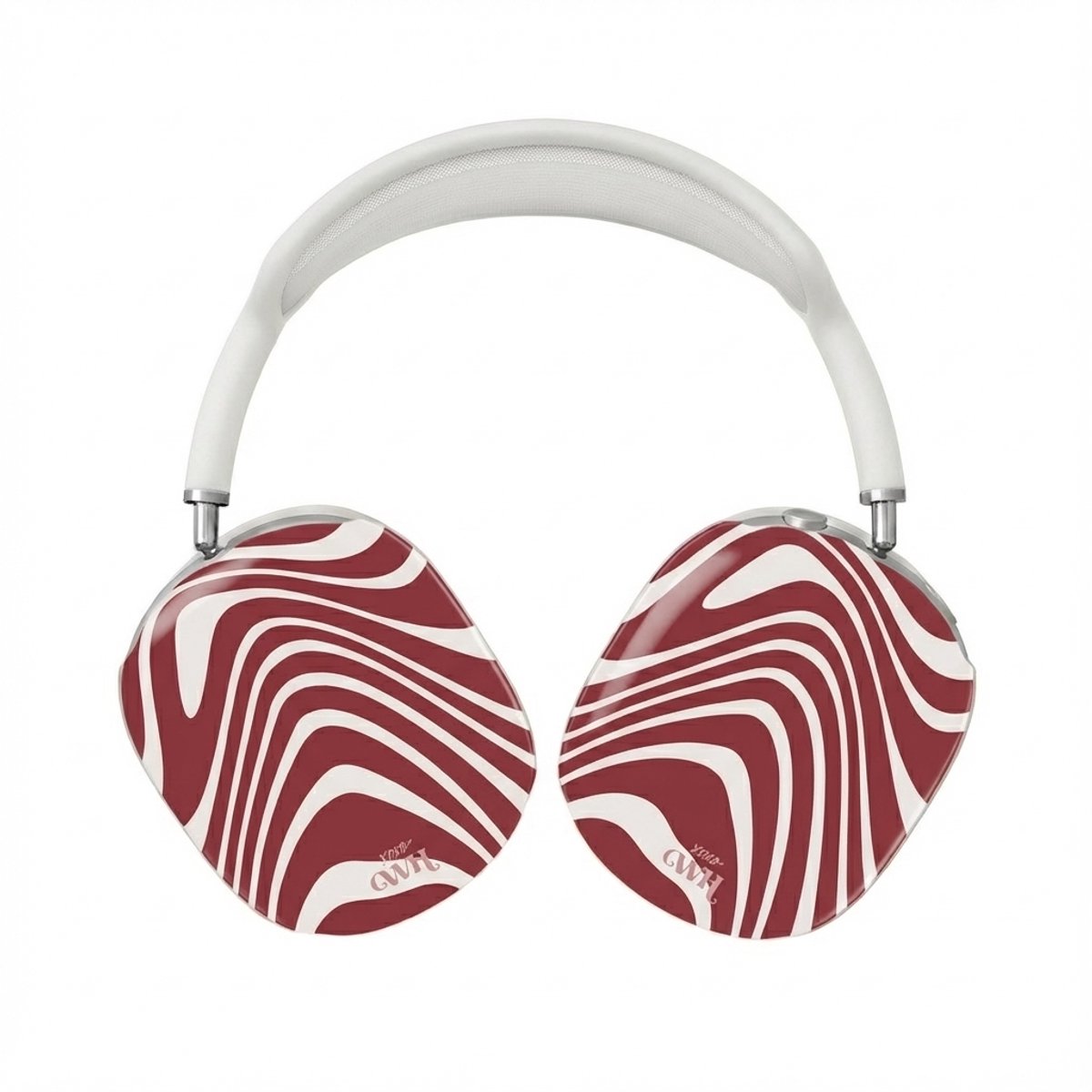 xoxo Wildhearts hoesje geschikt voor AirPods Max (2) - Boogie Wonderland Red - Ook als telefoonhoesje verkrijgbaar - schokbestendige case - koptelefoonhoes - Beschermhoes met met golvende print - golven - rood