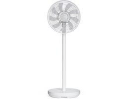 Solis Duo Fan Statiefventilator - Draadloze Oplaadbare Ventilator - 2-in-1 Tafelventilator en Staande Ventilator - 112 cm Hoog - Fluisterstil - Wit
