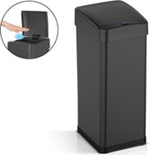 ADSafety Prullenbak met Sensor - 60 Liter - Rechthoekige Afvalbak RVS - Vuilnisbak - Soft Close Deksel - Zwart