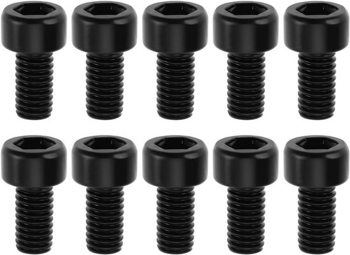 - Gitaar tremolo klem borgmoer schroeven - 10 stuks - M3 x 6 mm - Floyd Rose compatibel - Zwart.
