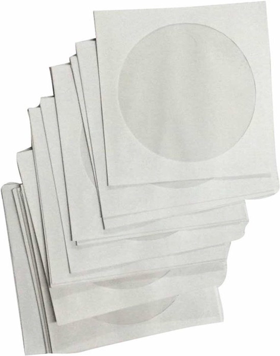 - Beschermhoes - Opbergmap - Wit - 200 stuks - Geschikt voor CD's en DVD's, Papieren hoesjes.