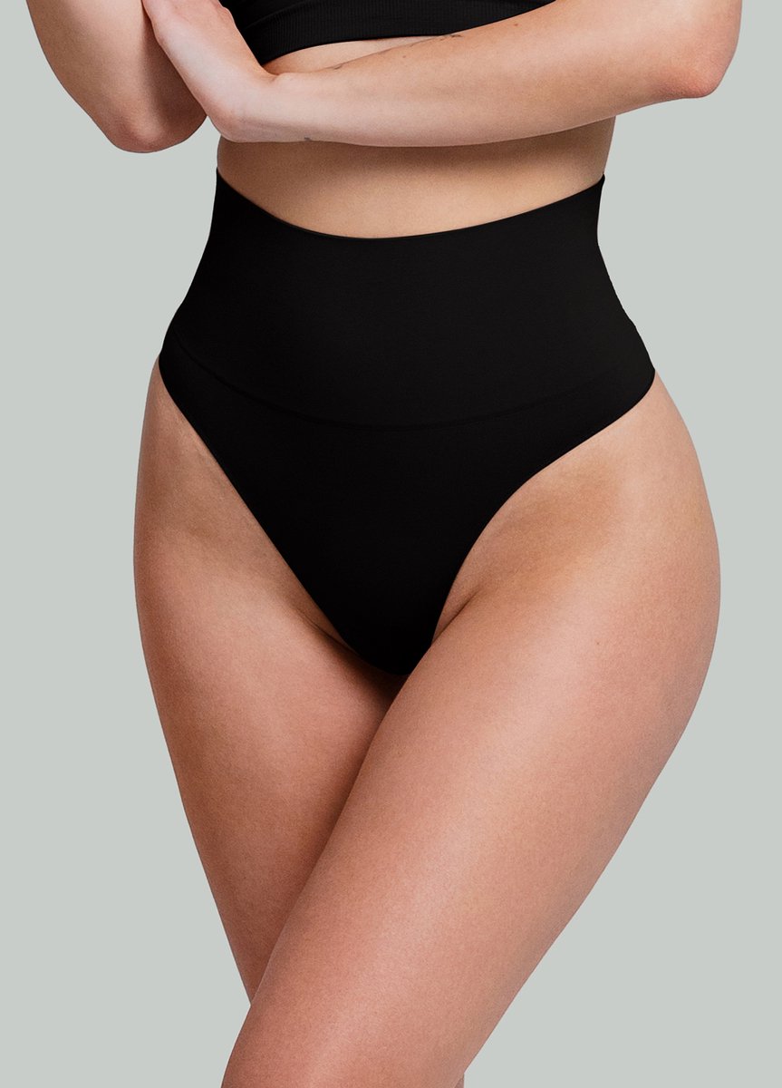 Giulia Brasilian Shapewear – Naadloze Corrigerende Slip – Hoge Taille - Zwart - L-XL