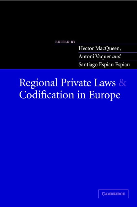 Regional Private Laws and Codification in Europe - cover