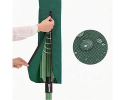 Waterdichte hoes met ritssluiting voor waslijn, beschermhoes voor terraswaslijn, beschermhoes voor draaibare wasdroger buiten - 16x16x165 cm, groen