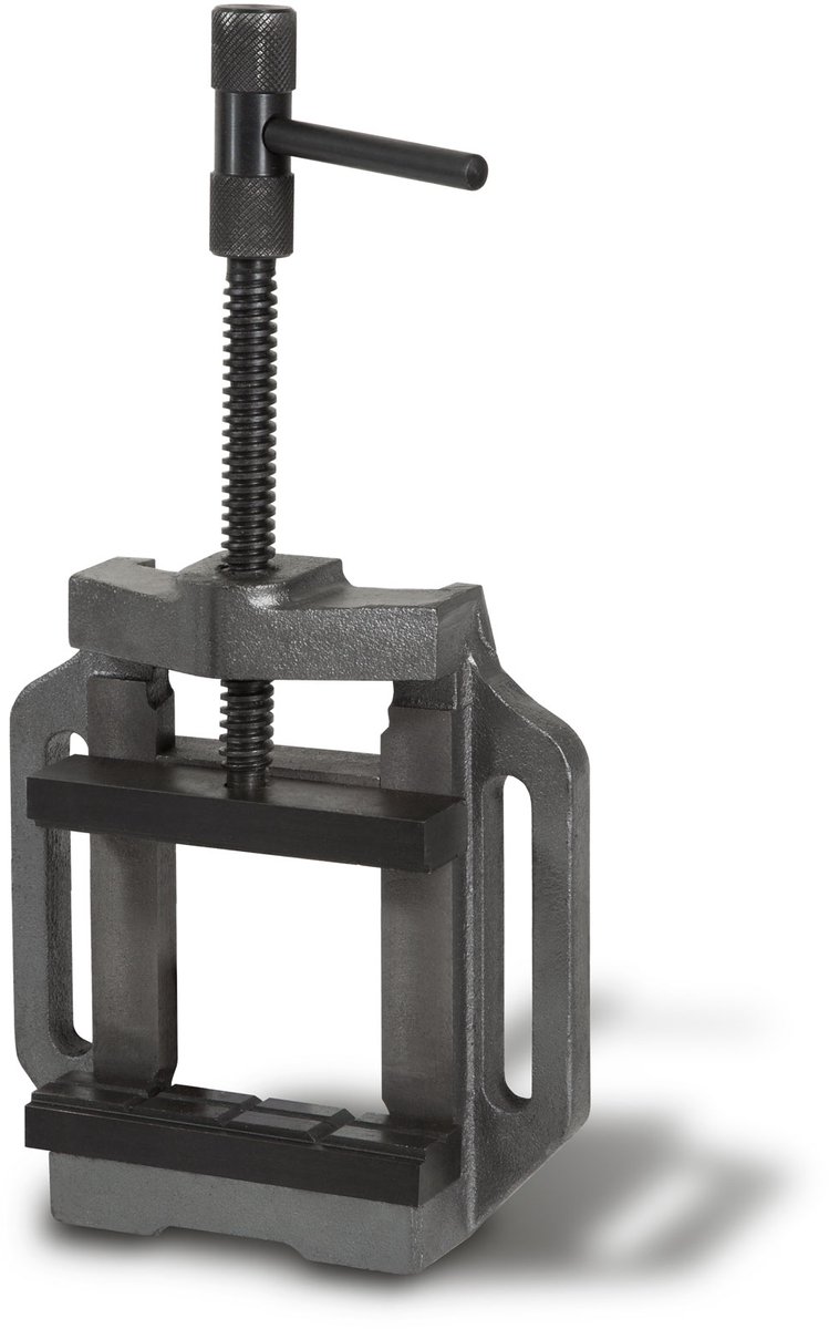 EBERTH machineklem van gietijzer en staal, bekbreedte 150 mm, maximale klembreedte 129 mm, machineklem voor montage op een boormachine of werkbank, boormachineklem