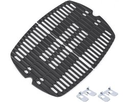 Dailygoody - Gietijzeren Kookrooster - Vervangende Onderdelen - 43 x 32 cm - Geschikt voor Weber Q100 en Q140 - Perfect voor Grillen - 2 Stuks