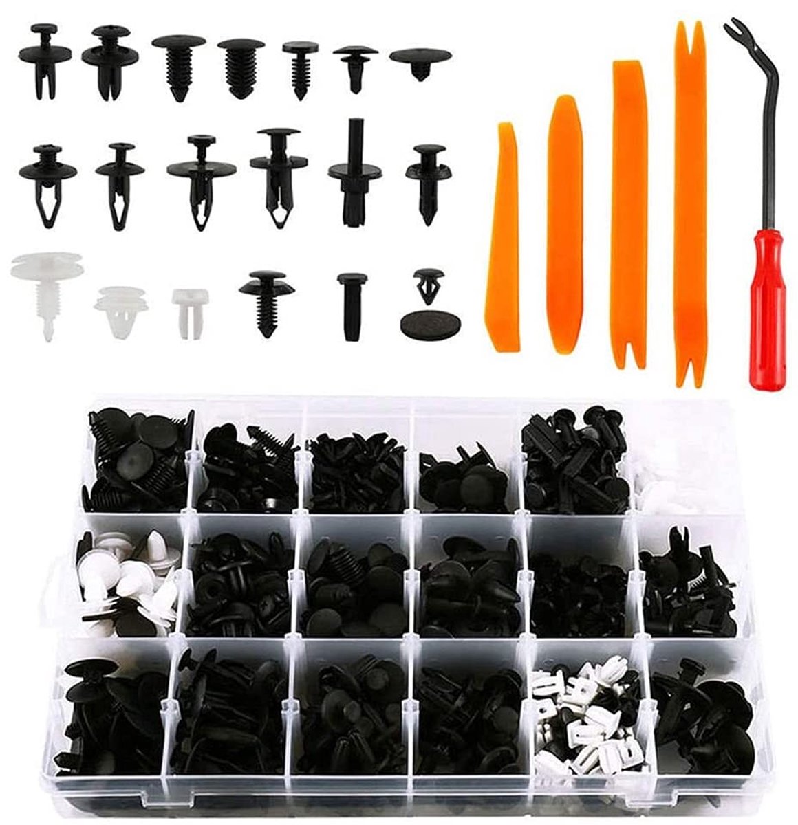 Dailygoody - Auto Klinknagels - Bevestigingsmiddelen - Hoge kwaliteit - 435 Stks - Push Type Clips - Geschikt voor 90 procent van de auto modellen
