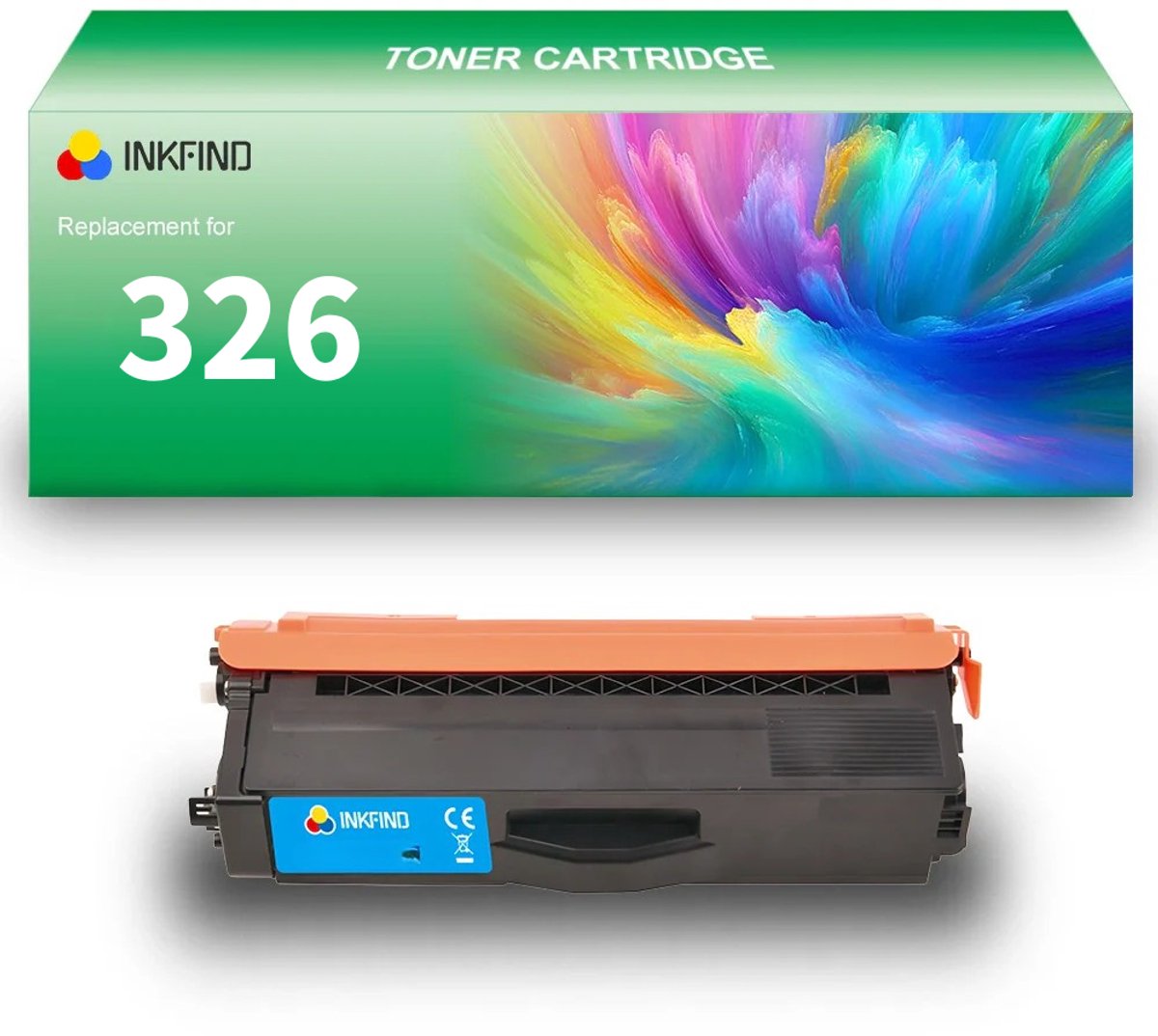 Image of INKFIND TN326 Cyaan tonercartridge geschikt voor Brother DCP L8400 CDN/DCP L8450 CDW/HL L8250 CDN/HL L8350 CDN/HL L8350 CDW/HL L8350 CDWT/MFC L8650 CDW/MFC L8850 CDW 1 PACK-Cyaan