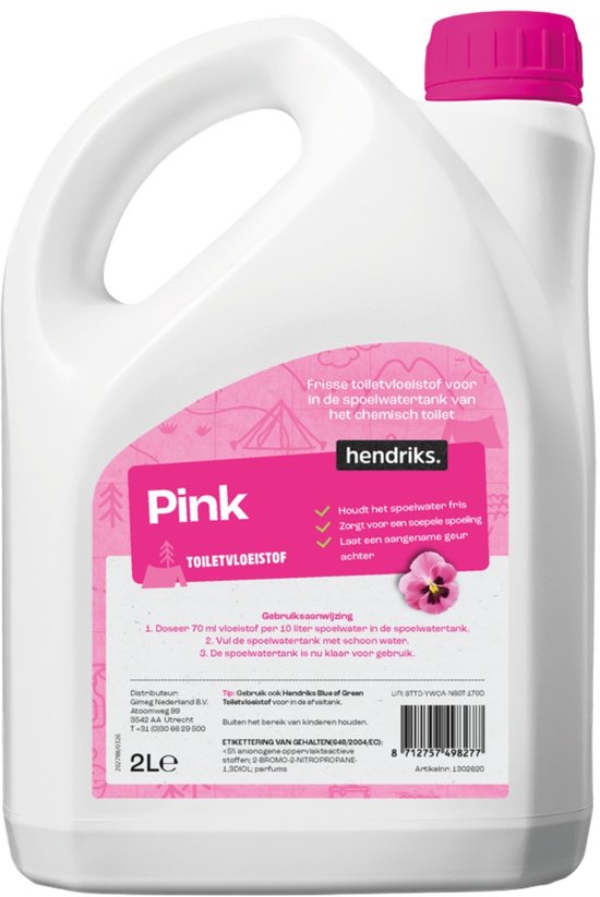 Hendriks Pink - Toiletvloeistof - Spoelwatertank - Frisse geur - Soepele spoeling - Chemisch toilet — afbeelding 2