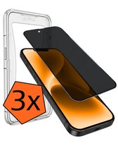 Screenprotector - 3 Stuks - Geschikt voor Apple iPhone 14 Plus - Met Installatie Kit - Privacy Filter - Flexibel Glas - Beschermglas - Tempered Glass - Screen Protector