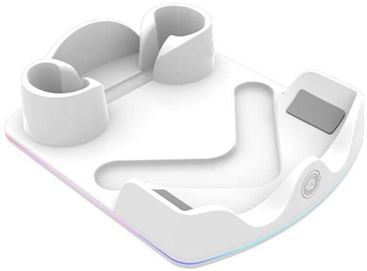 Universeel oplaadstation, VR-controllers, handgrepen en opbergaccessoires Geschikt voor de Quest 3S VR-headset, wit.