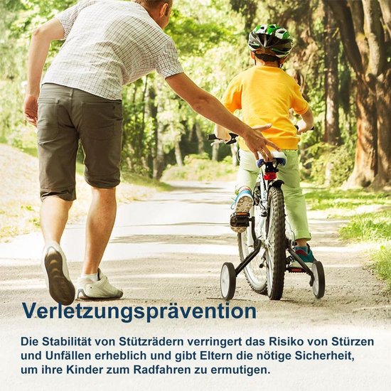 Universele zijwieltjes Geschikt voor kinderfietsen, fietsstabilisatoren Geschikt voor fietsen van 16/18/20/22 inch, stevig, duurzaam en eenvoudig te installeren. van Universele — afbeelding 2