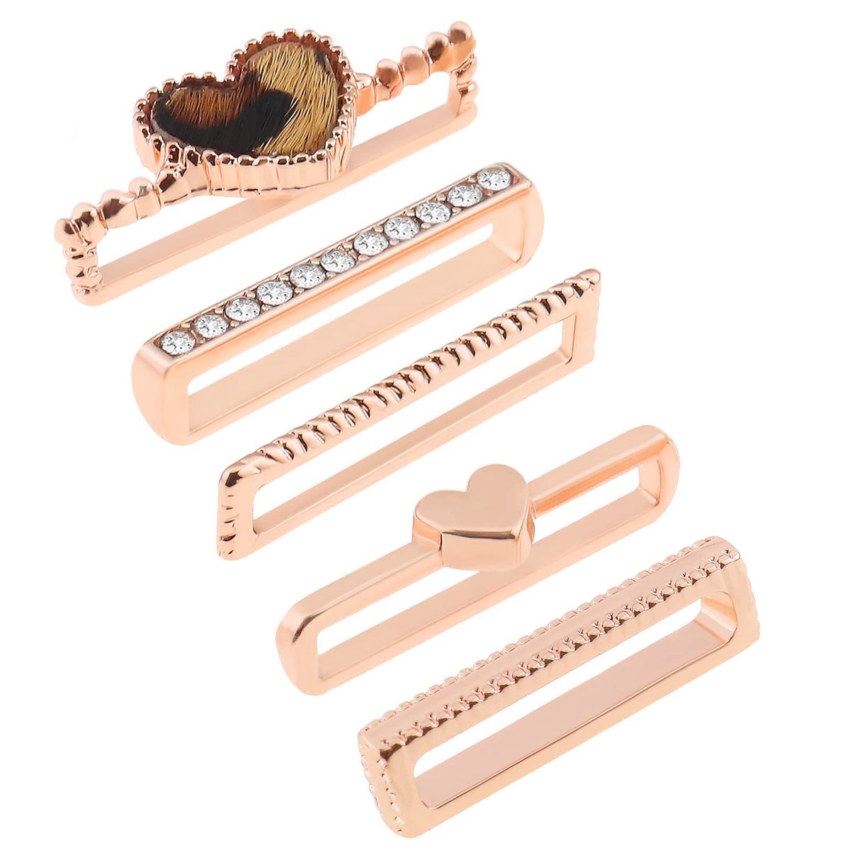 Dailygoody - EMSea Horlogeband - Decoratieve Ringen - Charmante en duurzame siliconen horloge band - 20mm-21mm - Metalen ornamenten - Geschikt voor di...