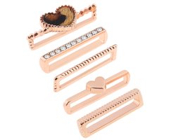 Dailygoody - EMSea Horlogeband - Decoratieve Ringen - Charmante en duurzame siliconen horloge band - 20mm-21mm - Metalen ornamenten - Geschikt voor di...