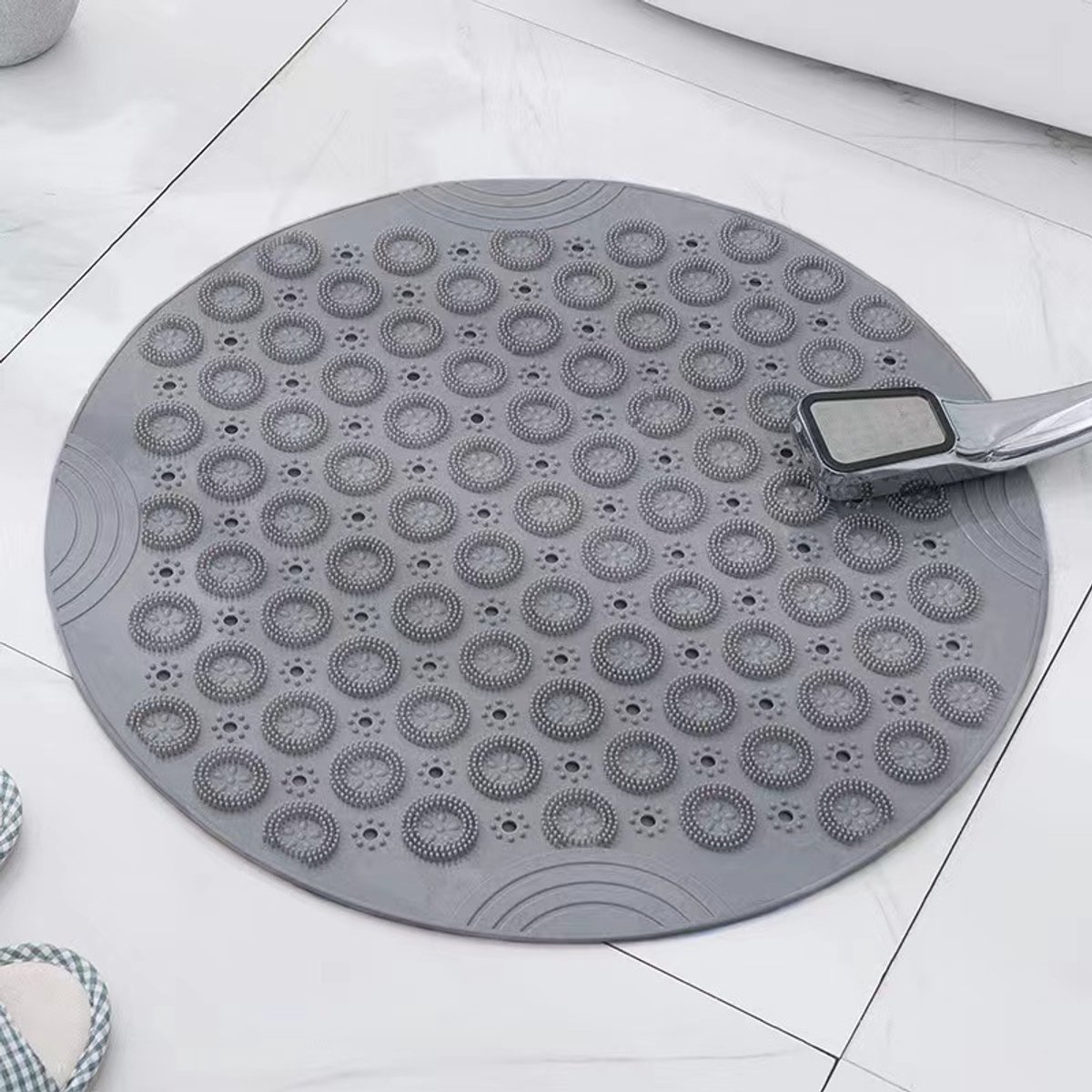 Badmat, antislip badmat, antislip badmat, antislip badmat, antislip badinzetstuk (1*Grijs 30*30cm)