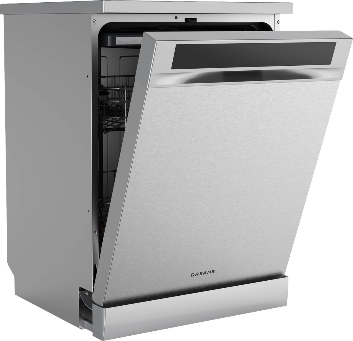 Dreame DZ401 Pro Vrijstaande Vaatwasser – 15 Couverts, Energieklasse A, FlexWing-sproeiarm, Dubbele Droogtechnologie, 42 dB, WiFi - Steel