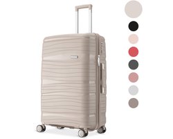 SKYCASES Travel One – 24-inch Medium Reiskoffer – Cijferslot – 41x24x69 cm – 68L – Lichtgewicht, Waterdicht & Duurzaam – Beige