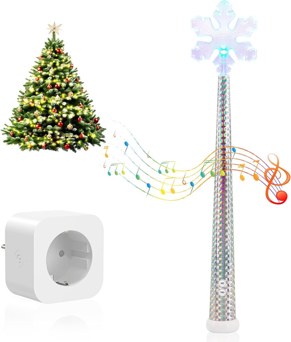 RGB Toverstaf met Muziek en Draadloze Afstandsbediening voor Lichtkettingen en Kerstdecoratie, 30 m Bereik, Ideaal voor Binnengebruik en Feestelijke Sfeer