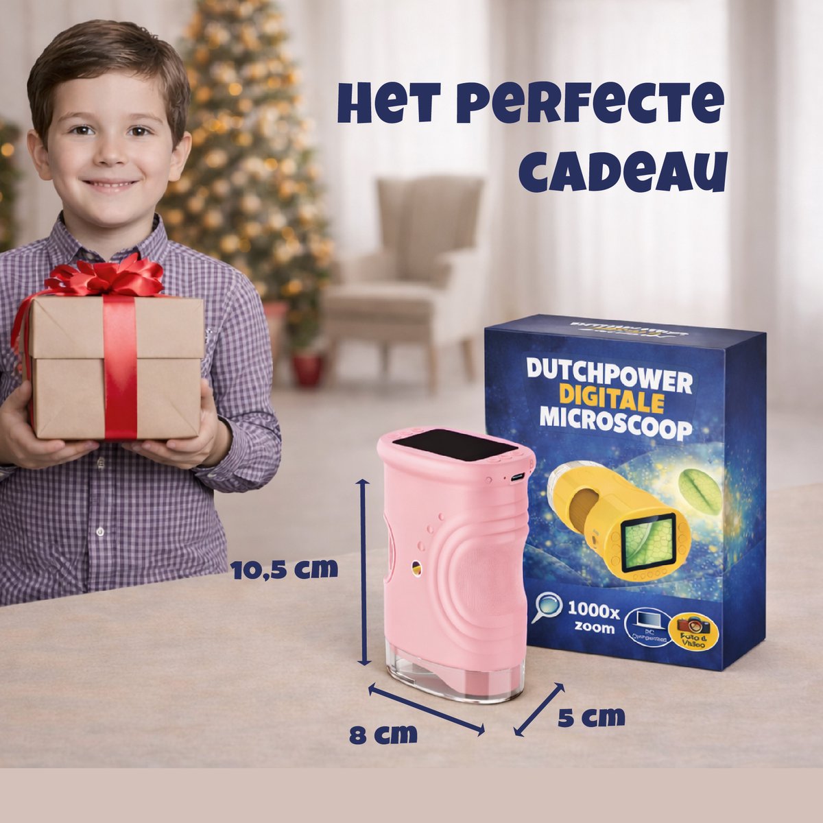 DUTCHPOWER Digitale Microscoop 1000x-4K-voor Kinderen – Draagbare Handmicroscoop met Foto & Video – STEM Educatief Speelgoed voor Ontdekken in Tuin en Natuur – Geschikt voor 4 t/m 12 jaar-Roze — afbeelding 8