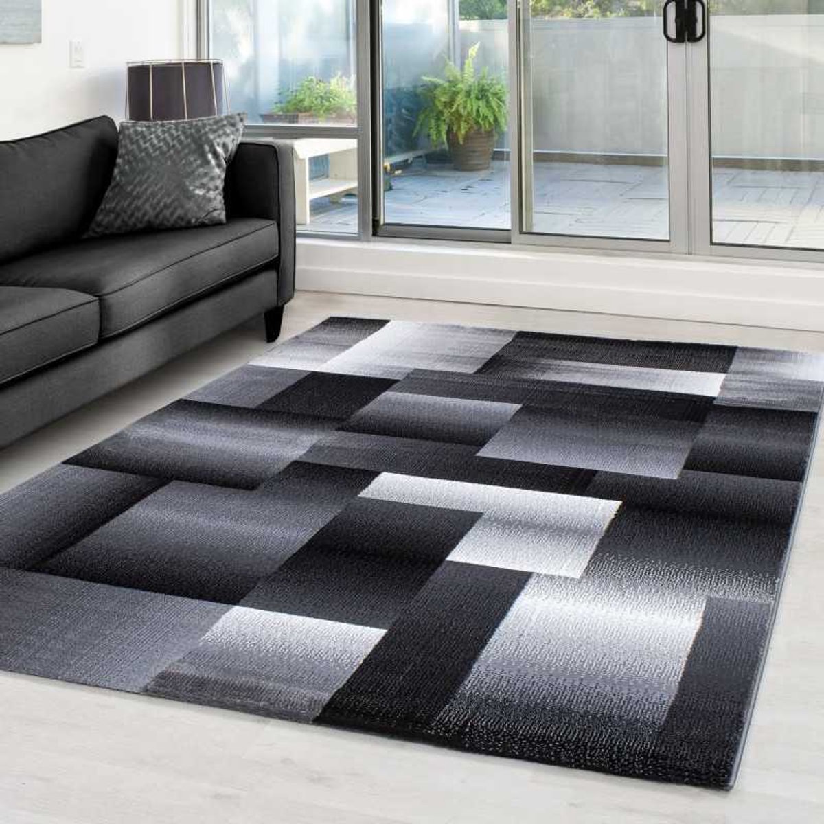 Miami 6560 Zwart Modern Designer Tapijt 120x170 cm