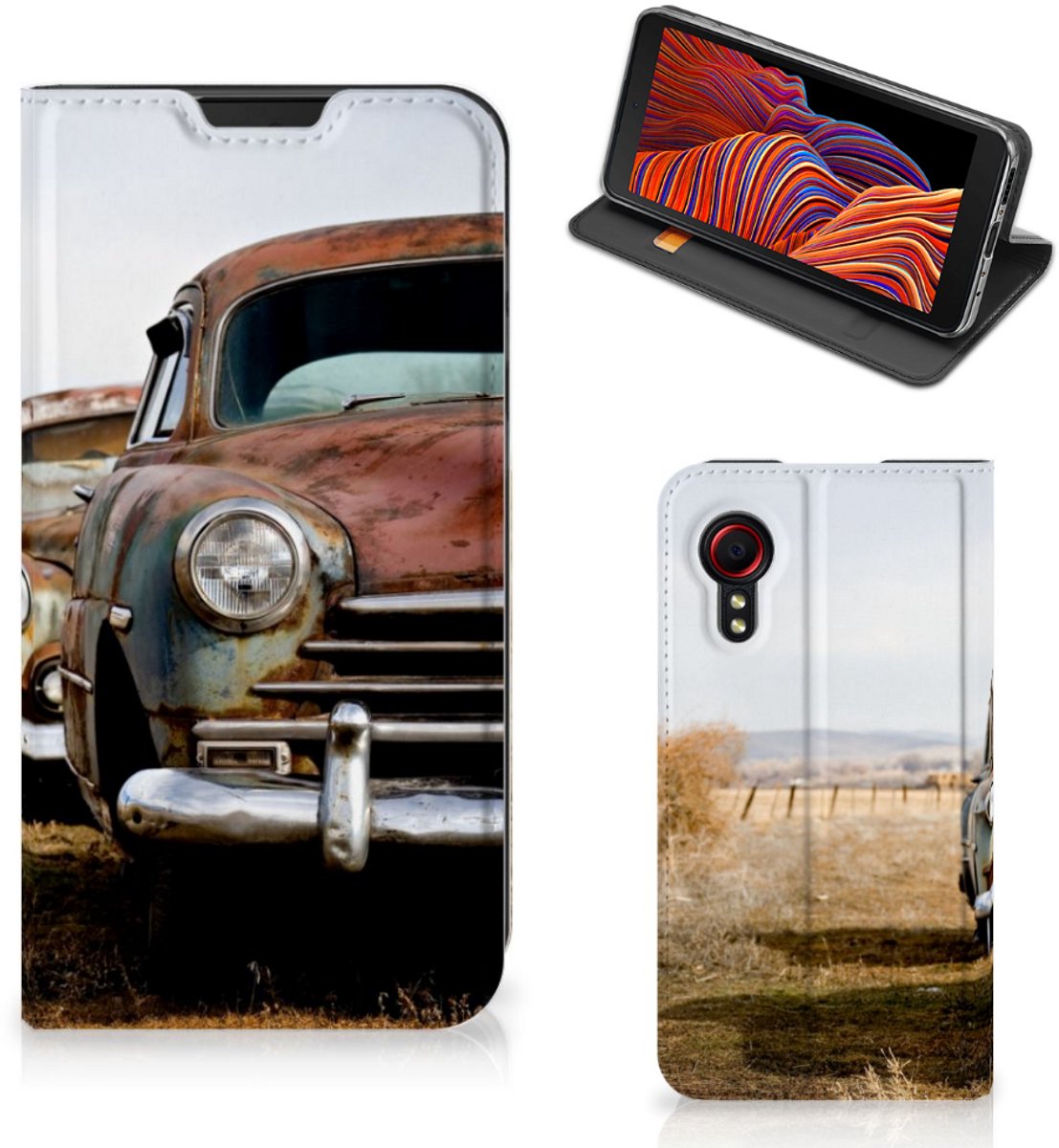 Samsung Galaxy Xcover 5 Stand Case Vintage Auto
