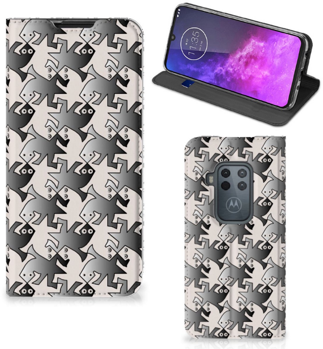 Motorola One Zoom Hoesje maken Salamander Grey