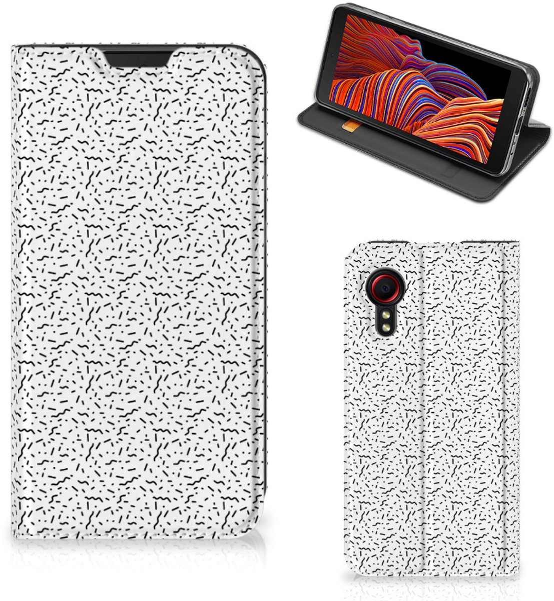 Samsung Galaxy Xcover 5 Hoesje met Magneet Stripes Dots